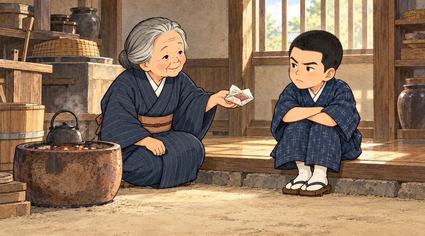 Kiyo and the hero as a boy