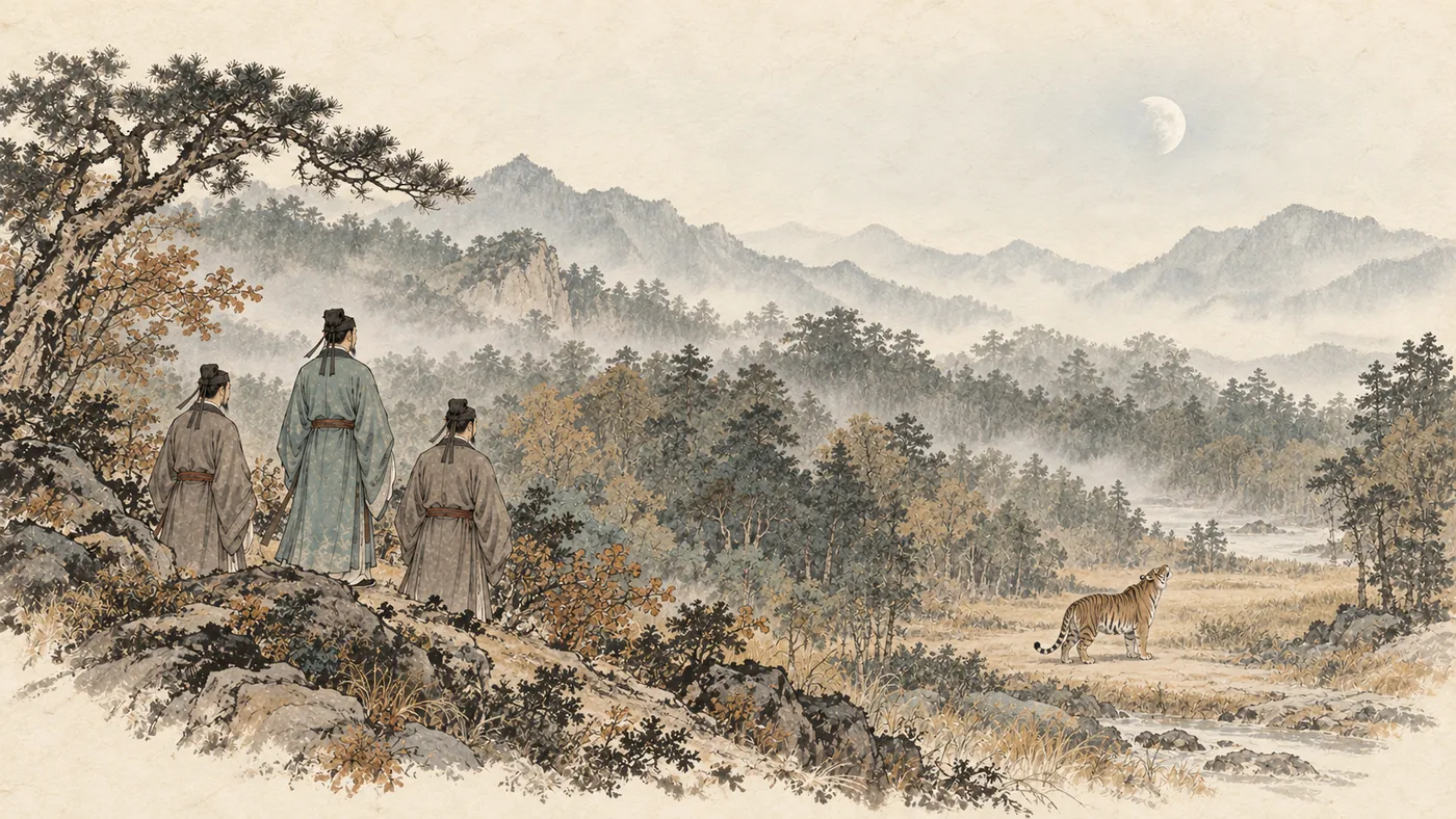 The final glimpse from the hill. This composition is imagined.