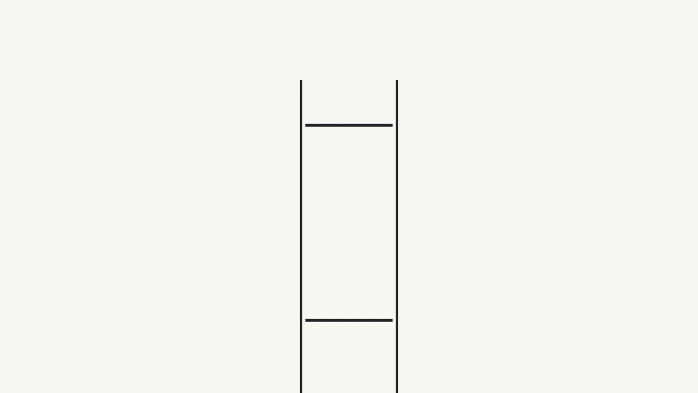 レールを平行にした図。上下の棒とレールの横方向のすき間が等しい。